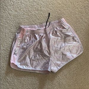 Love Pink Sequined and Silver Workout Shorts